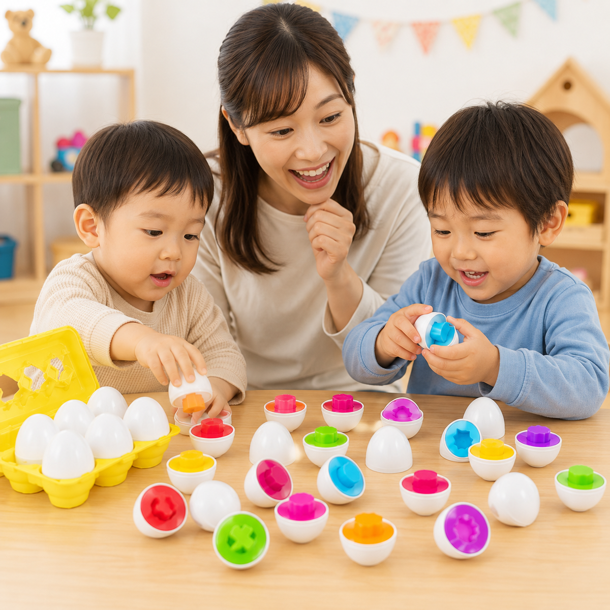 図形パズル卵パック