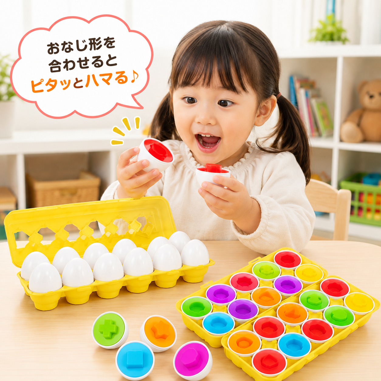 図形パズル卵パック